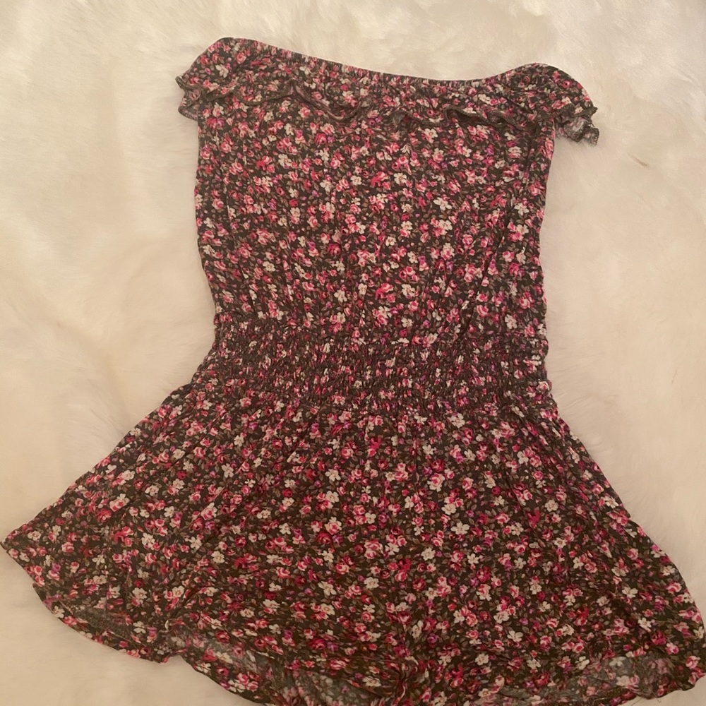 Strapless Floral Romper